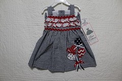 NEW RARE EDITIONS BABY GIRLS RED WHITE NAVY BLUE SUN DRESS VARIOUS SIZES