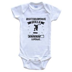 Skateboarding Skills Loading Funny Skateboarding Baby Bodysuit
