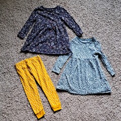 Carter’s & Old Navy Girls 3T 3-Pieces Floral Cotton Knit Dresss & Leggings