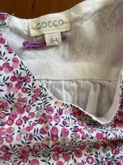Gocco EUC Pink/Ivory Floral Print 100% Woven Cotton Lined Dress-3-4Years