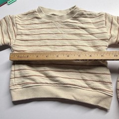 Little Planet by Carter’s Organic Stripe Shirt Shorts Set Baby 6M Beige