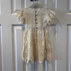 Vintage Crocheted Dress no Brand or Size-Best for 18-24 month-missing top button