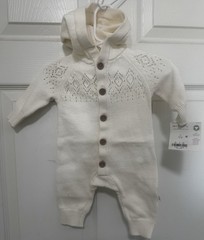 Little Planet by Carter’s Cream Organic Cotton Hooded Jumpsuit One-Piece Newborn