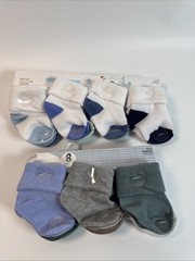14 Pairs of Newborn Baby Socks 0-6 Months Capelli Oeko-Tex White Green Brown NEW