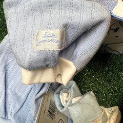 Vintage Y2K Little Impressions Bodysuit & Booties Set Size 3-6 M Blue Birdhouse