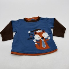Nuby Long Sleeve T-shirt Toddler Boys 6-9 M Graphic Print Embroidered .#38489