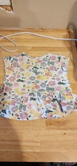 Disney Minnie Mouse Girls 3T White Floral Peplum Top Short Sleeve Cotton Bow