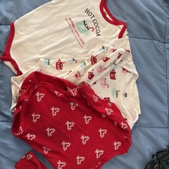 Set of 4 Hudson Baby Christmas Longsleeve One Piece Outfits 24 months