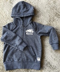 ROOTS Kid 4T Denim Blue Full Zip Hoodie Sweatshirt – VG