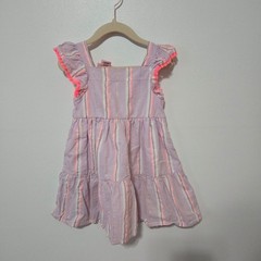 Juicy Couture Pinstripe Dress with Hot Pink Fringe Size 3T