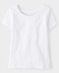 CHILDREN’S PLACE Toddler Girl 2T White Rib Knit SS 100% Cotton Jersey Tee NWT