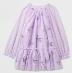 Cat & Jack Lavender Bows Tulle Dress – 12M – NWT