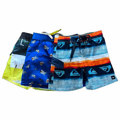 Quiksilver Boys 12M 3-Piece Swim Trunks Lot Multicolor Drawstring Elastic