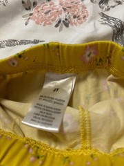 Toddler Girls Unbranded Yellow Pink Flowers Floral Graphic Leggings. Size 2T