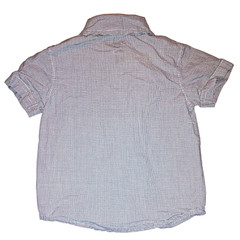 Carter’s Infant Baby 6-9M Blue Plaid Short Sleeve Button Down Shirt -Turtle Logo