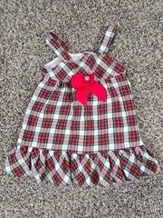 Youngland Girls Sz 3T Sleeveless Dress Black Red Plaid Bow Front