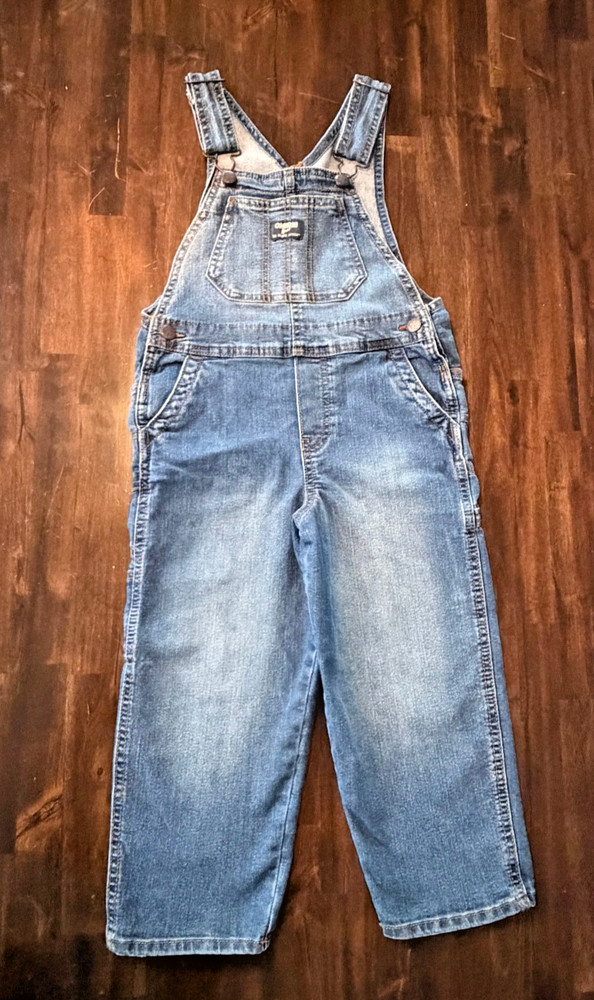 OshKosh B’gosh Toddler 5T Denim Overall Jean Bibs GUC