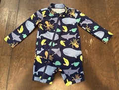 Simple Joys Carter Boys 1-Piece Zip Rash Guard Swim Suit Sea Creatures 18 Months