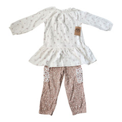 Easy Peasy Outfit Set Girls 4T Cargo Pants and Dress Organic Cotton NEW NWT