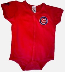 Majestic Baby Boy/Girl MLB Chicago Cubs Red Short Sleeve One Piece 3/6 Months