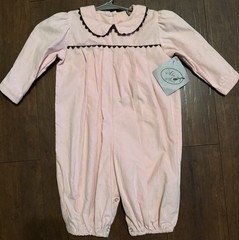 NWTSilver Spoon Baby Girls Pink Corduroy Longall Romper Collared Long Sleeve 18M