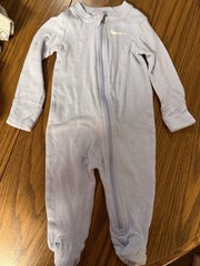 Nike Blue Footed Zip One-Piece Sleeper 6 Months Long Sleeve Cotton Blend