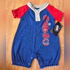 MLB Chicago Cubs Baby Romper 6-9M NWT Boys Blue Red Baseball One Piece Suit
