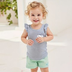 2PCS Toddler Baby Girl Top Basic Plain Ruffle T-Shirt Blouse Casual Clothes