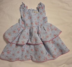 Audrey Camille Toddler Girls Layered Floral Ruffle Dress Light Blue Size 2T