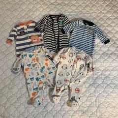 Baby Boys Bodysuit Bundle Newborn Fuzzy Footie Pajamas Zoo Animals Puppy Cars