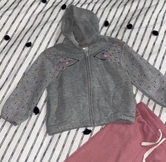 ZARA Girls Matching Zip Up Hoodie Sweater and Sweatpants Set 18-24 Months