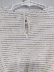 Juicy Couture Girls 3T White/Gold Striped Velour Fit & Flare Logo Dress