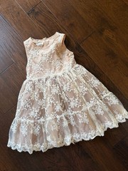 Amber Berry Girls Floral Embroidered Tulle Dress Size 5T