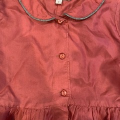 Caramel Silk Long Sleeve Romper | Mauve Pink | Size 2Y
