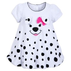 DISNEY STORE 101 DALMATIANS PENNY DRESS FOR BABY DALMATIAN FACE BOW BUBBLE HEM