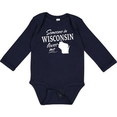 Inktastic Someone In Wisconsin Loves Me Long Sleeve Creeper State Home Family