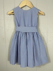 Crewcuts Dress Girls 3T Blue Stripe Sleeveless Tie Back Sundress Preppy Nautical