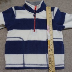 Carter’s 12 Month Fleece Pullover Long Sleeve Half Zip Blue and White Stripe