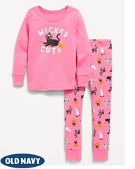 OLD NAVY Snug-Fit Pajama Set for Toddler & Baby “Wicked CUTE” Pink Multi Sz 3T