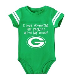 I Love Watching The Packers With Daddy Mommy Grandma ETC Bodysuit Outfit