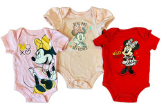 Disney Baby Girl Minnie Mouse 0/3 Months Rompers Bodysuits T-Shirts Lot So Loved
