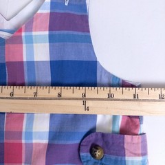 Bella Bliss Baby Boys Plaid Jon Jon Romper Blue Red 12 Months