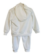 Turkey “Gobble Til Ya Wobble” White, 2pc Hooded Track Suit, Toddler Size 12-18mo