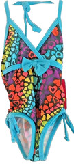 pink Platinum Baby Girls Swimsuit Halter Blue Red Hearts UV Protection Size 18M