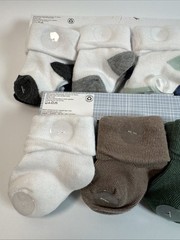 14 Pairs of Newborn Baby Socks 0-6 Months Capelli Oeko-Tex White Green Brown NEW