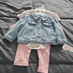 3pc Outfit 3/6M With Cute Little Jean Jacket
