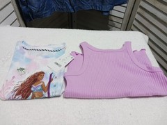 Lot Of 2 Toddler Girls Shirts Size 3T Short Sleeve Blue White Tee Purple Tank