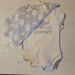 Lullaby Multipack 5 Baby Bodysuits 3-6 Months New Elephants Bees