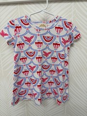 The Beaufort Bonnet Company Short Sleeve Patriotic American Swag Play Dress TBBC