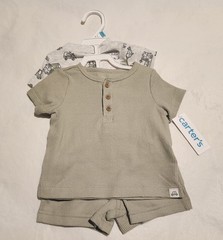 NWT Carter’s Vehicles Top Bodysuit Shorts Outfit 3PC Set 6 Months Baby Boy